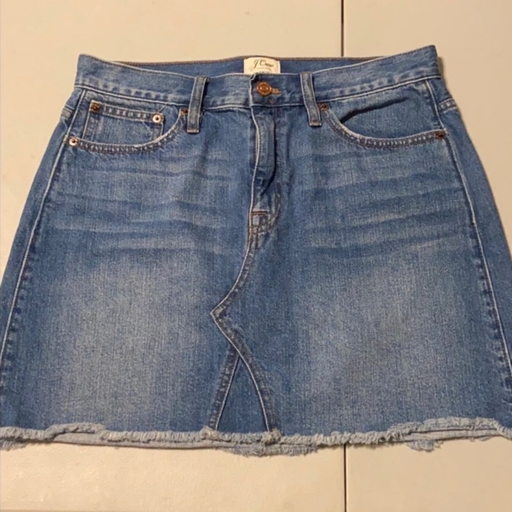 J. Crew Denim Skirt Frayed Bottom